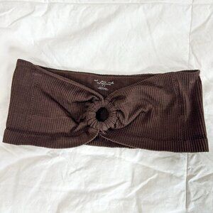 Urban Outfitters Out From Under Brown Ribbed Cutout Bikini Bandeau Top Small